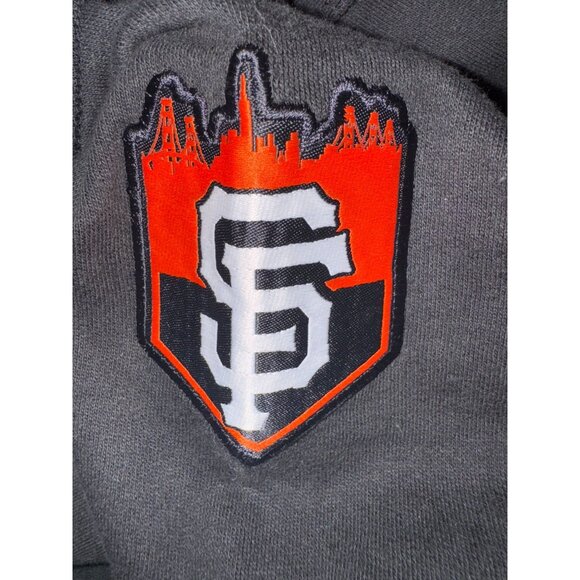 San Francisco Giants Majestic Black/Orange Hoodie Sweatshirt 3XL Polyester Mens - Picture 4 of 9
